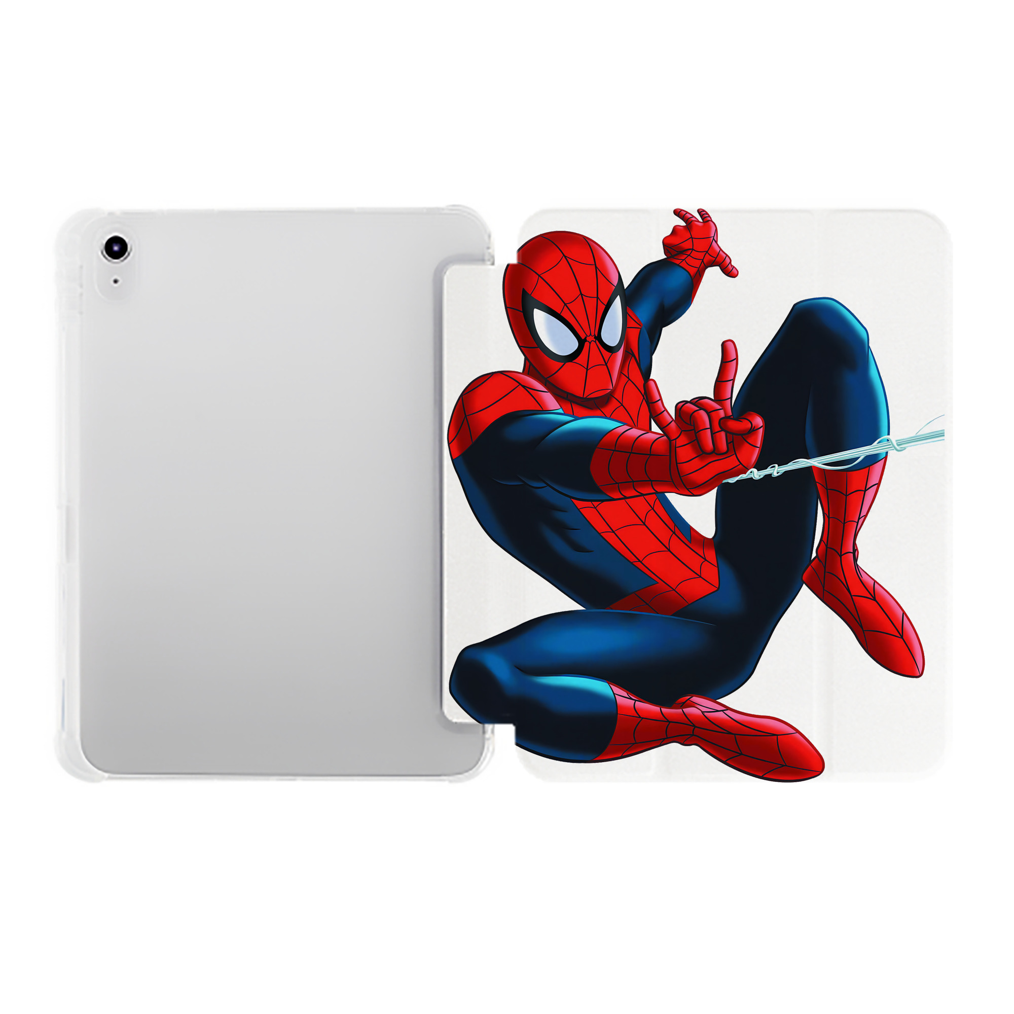 （画像用） Spider Man スパイダーマン IPad ケース ペン収納付き 三つ折りスタンド PUレザー×シリコン 対応機種9.5/10.5/10.9インチ